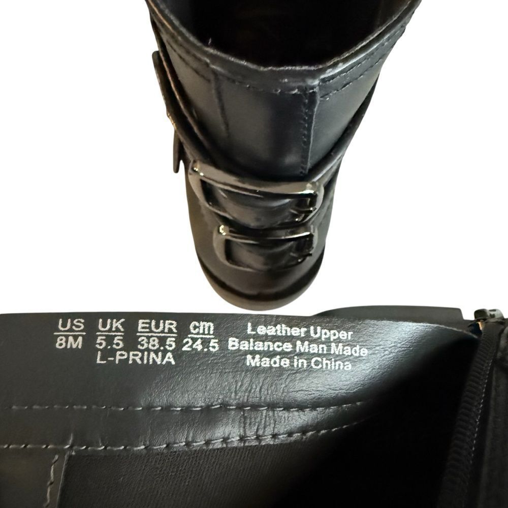 Franco Sarto Women's Prina Block Heel Moto Ankle Boots Black Leather Size 8 - Picture 9 of 12